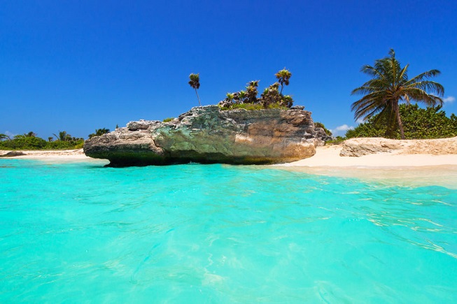 Spiaggia di sabbia bianca a Playa del Carmen