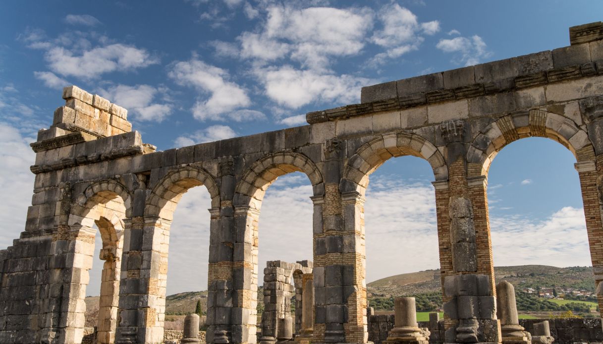 Antiche rovine di Volubilis in Marocco