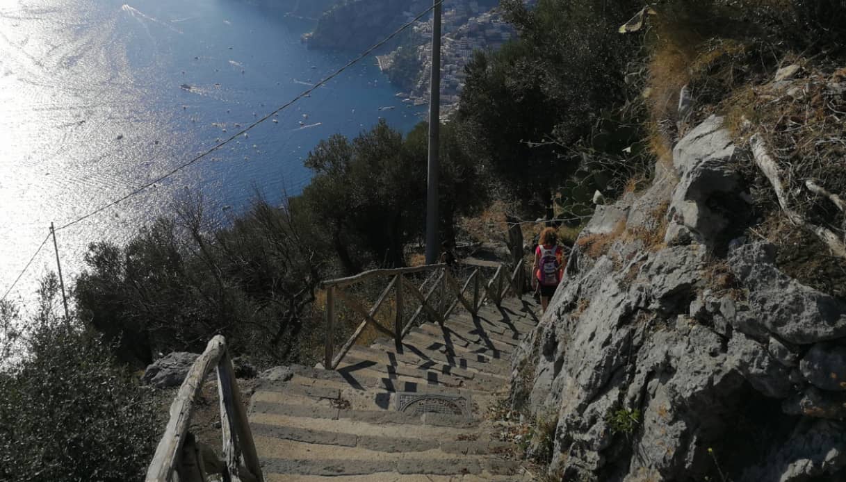 Il percorso del Sentiero degli Dei, a Positano