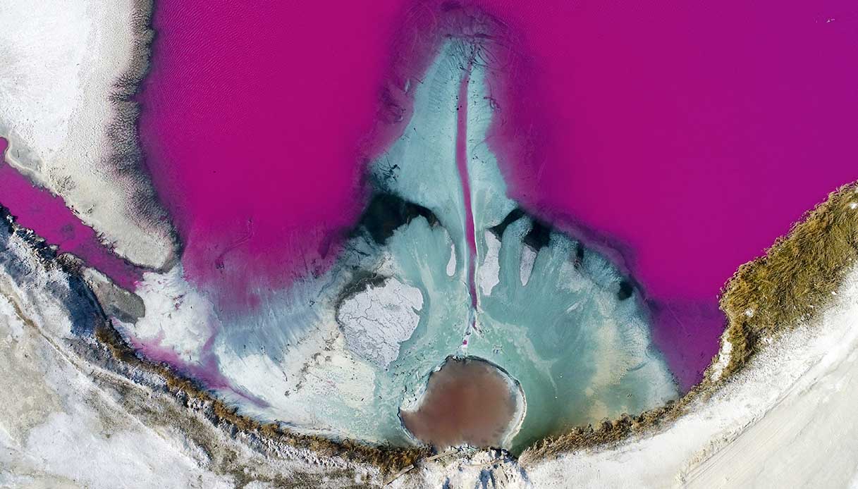 Lago Salato di Yungchen in inverno