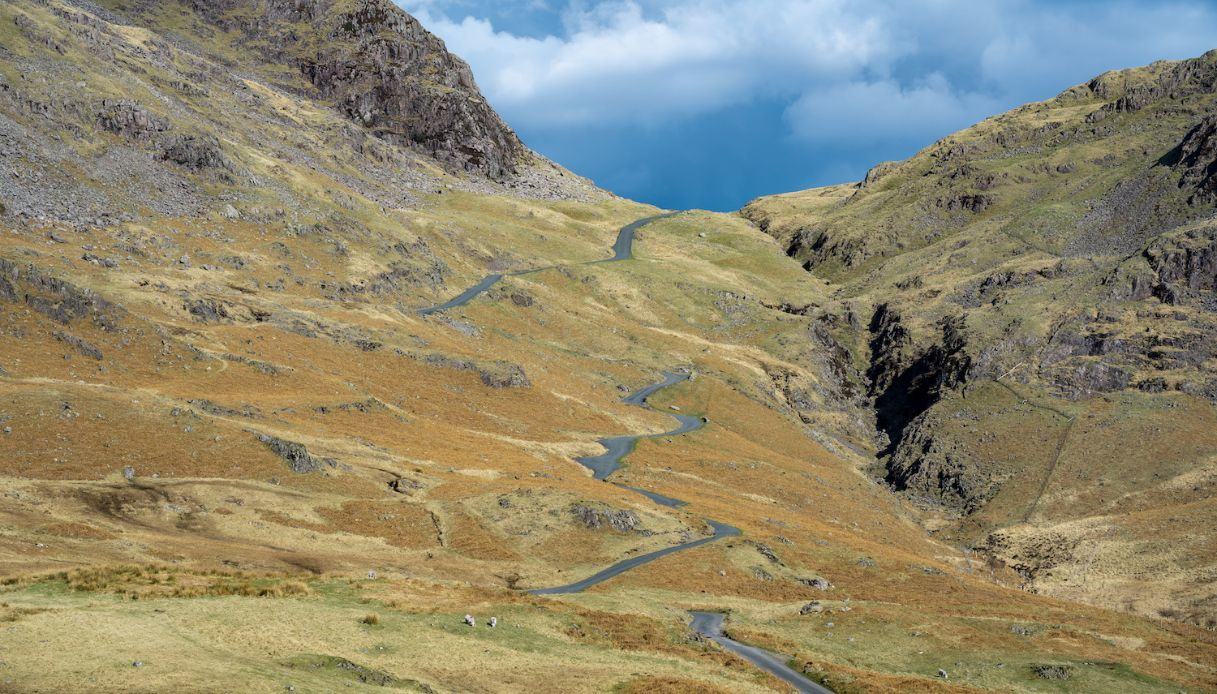 Hardknott Pass in Inghilterra