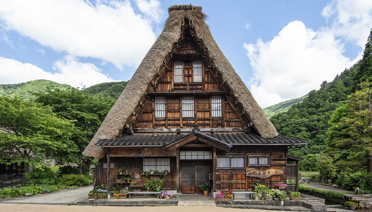 Una casa Gassho nel villaggio