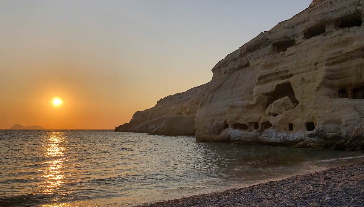Matala al tramonto