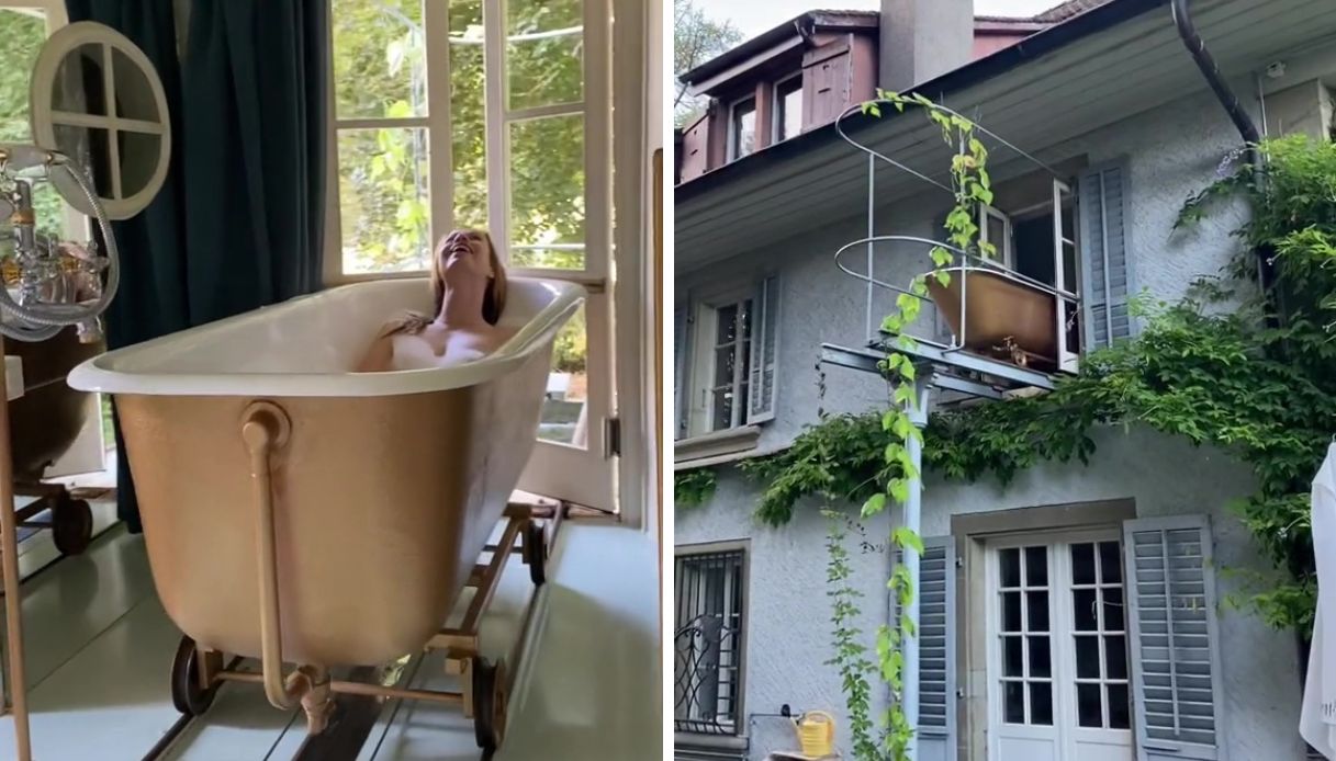 La vasca da bagno su ruote che ti porta in giro (e anche fuori al balcone)