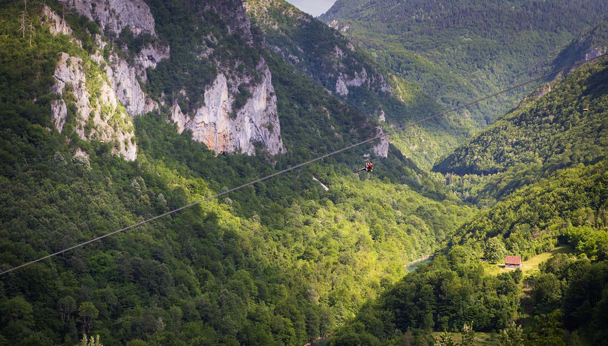 Zipline, discesa ripida